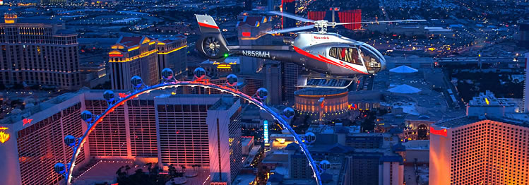 Las Vegas Nights Strip Helicopter Flight Tour with Transport