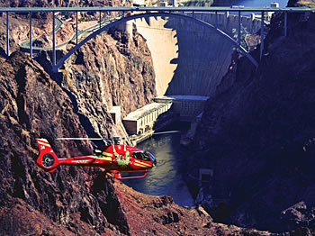 Hoover Dam helicopter tour en route to the Grand Canyon